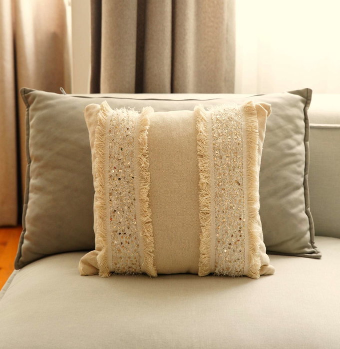 Aberto Design Funda de Cojín Beige 43 x 43 cm